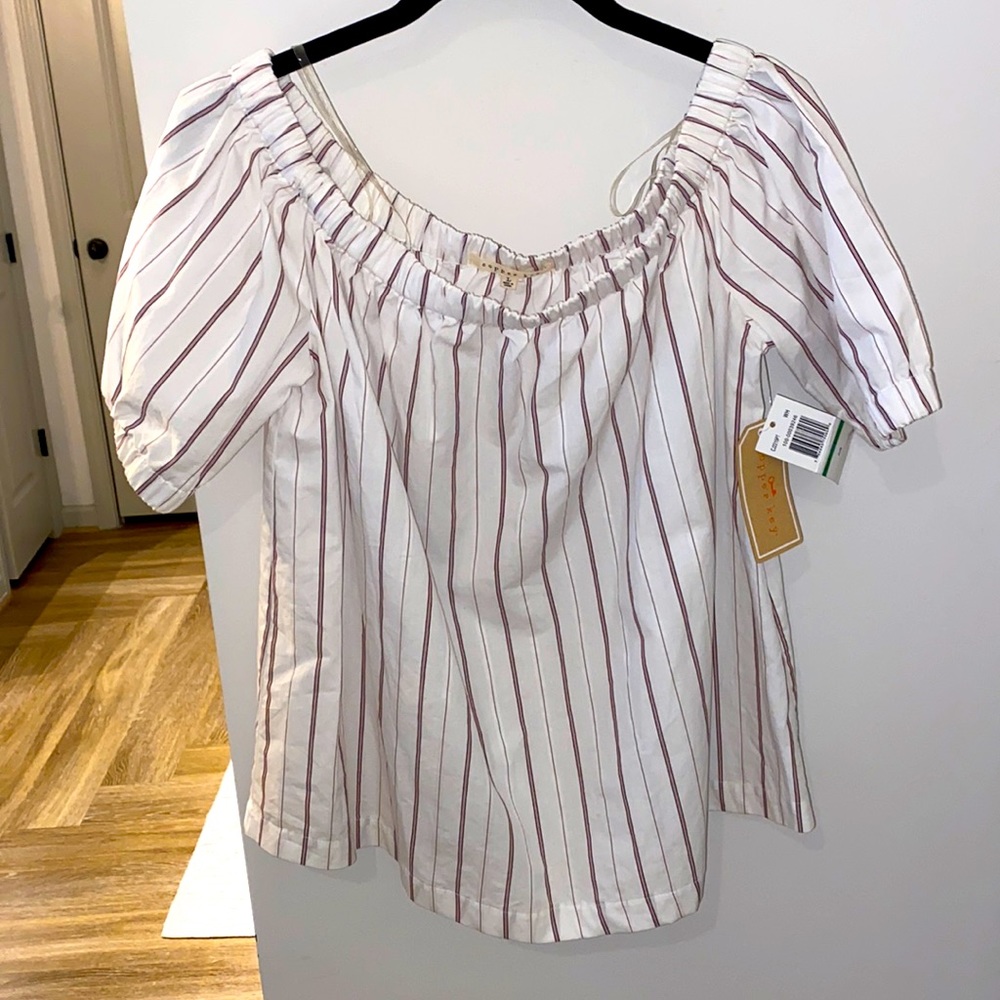 Copper Key Striped Off the Shoulder Top
